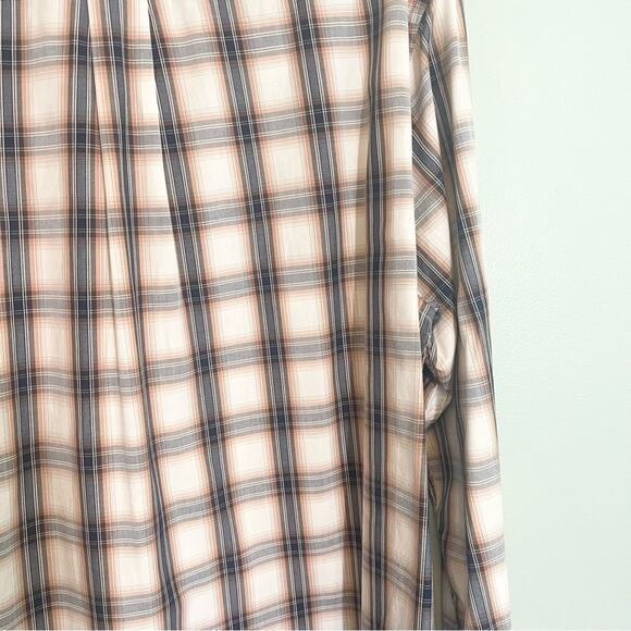 Joseph Abboud Cotton Plaid Collared Long Sleeve Button Down Shirt Brown XL - Picture 6 of 13